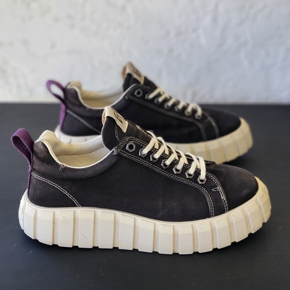 Eytys Odessa Canvas Sneakers Size 38 US 7.5 Womens Y2K Boho Chunky Gothic - Picture 1 of 8